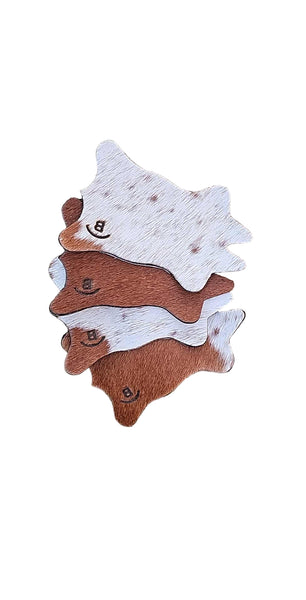 Customized Cowhide Coasters (set of 4)