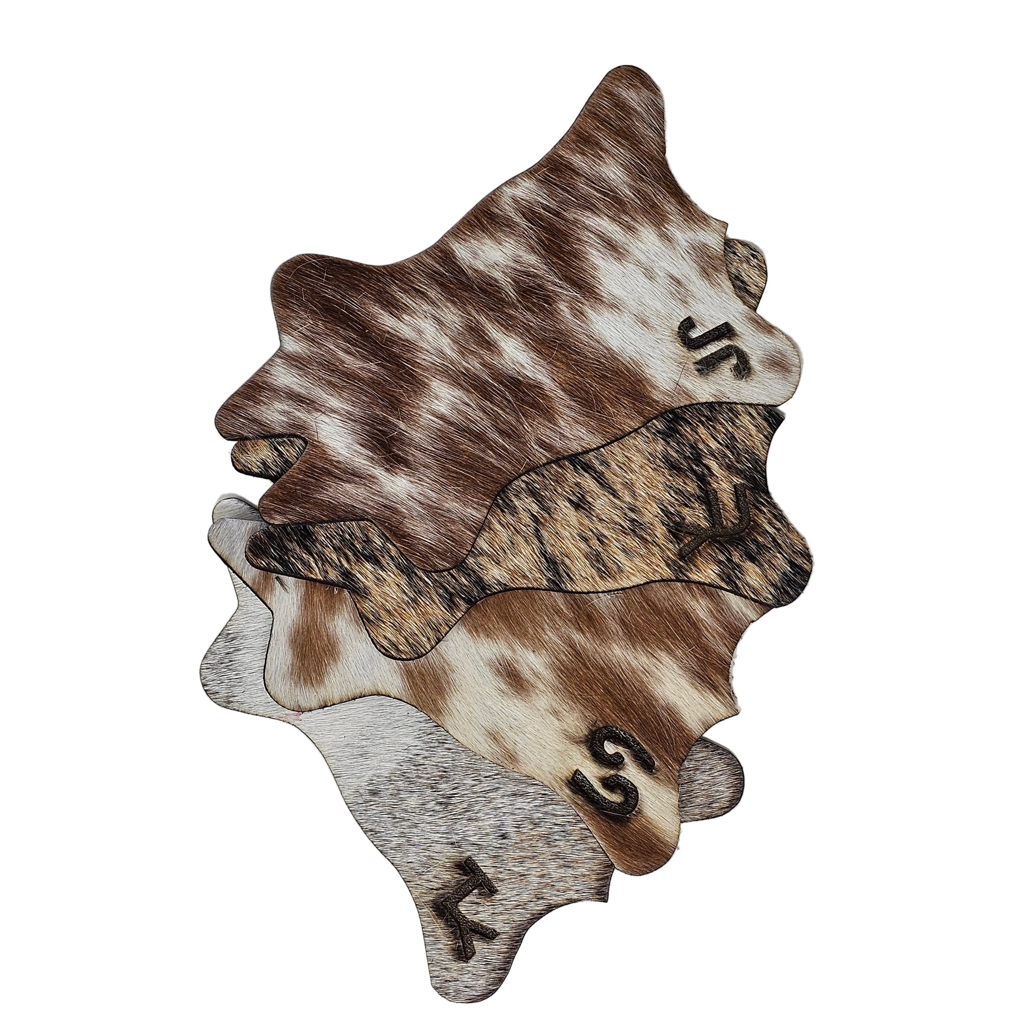 Customized Cowhide Coasters (set of 4)