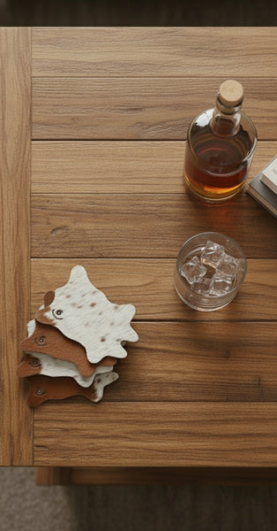 Customized Cowhide Coasters (set of 4)